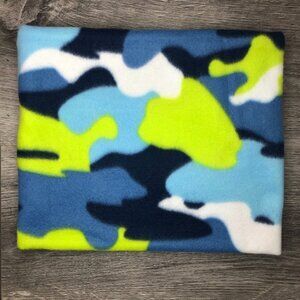 blue lime green white camo camouflage gaiter neck warmer fleece Scarf Tube cowl